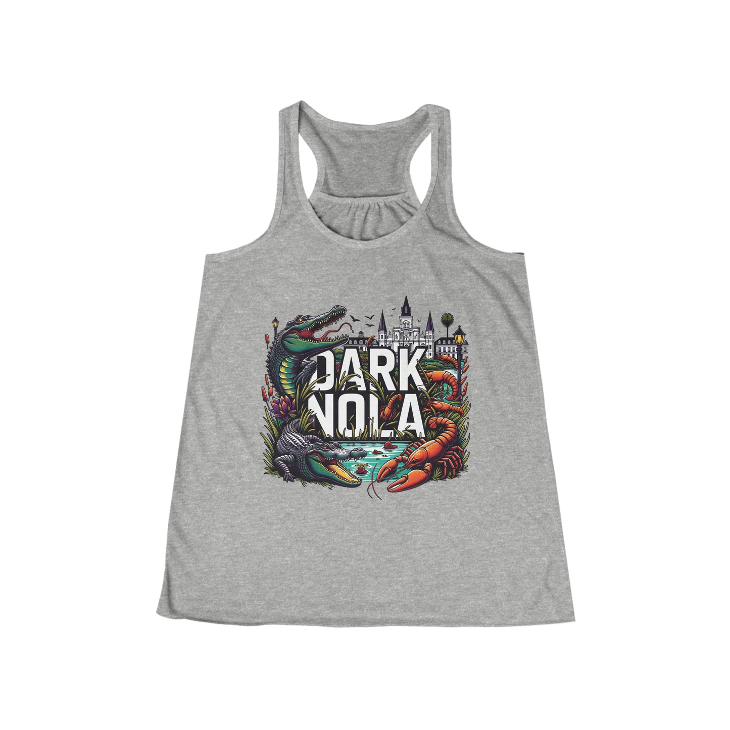 Dark Nola Quarter Critters Women's Flowy Racerback Tank