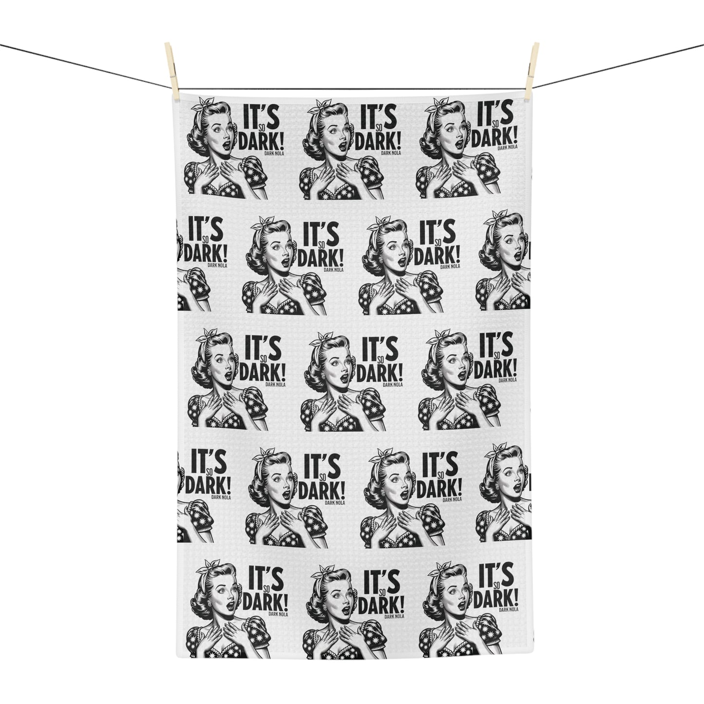 It's So Dark! Pattern Microfiber Tea Towel