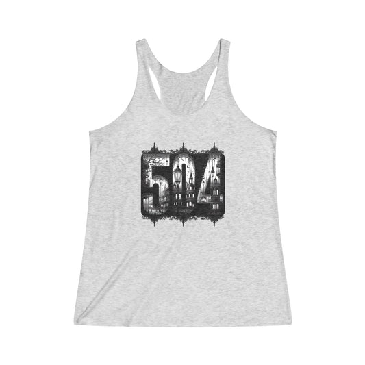 Black Victorian 504 Women's Tri-Blend Racerback Tank