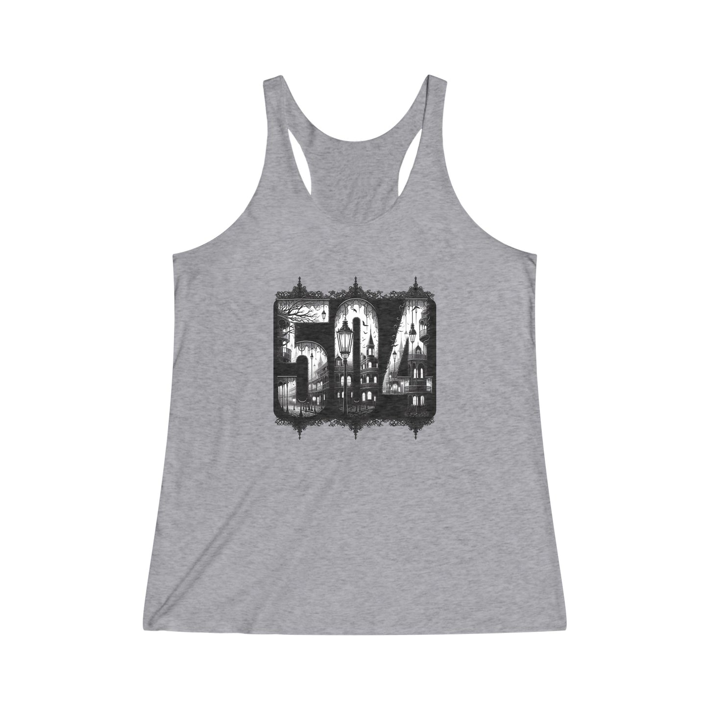 Black Victorian 504 Women's Tri-Blend Racerback Tank