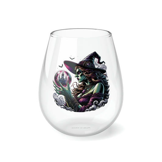 Dark Nola Crystal Ball Stemless Wine Glass, 11.75oz