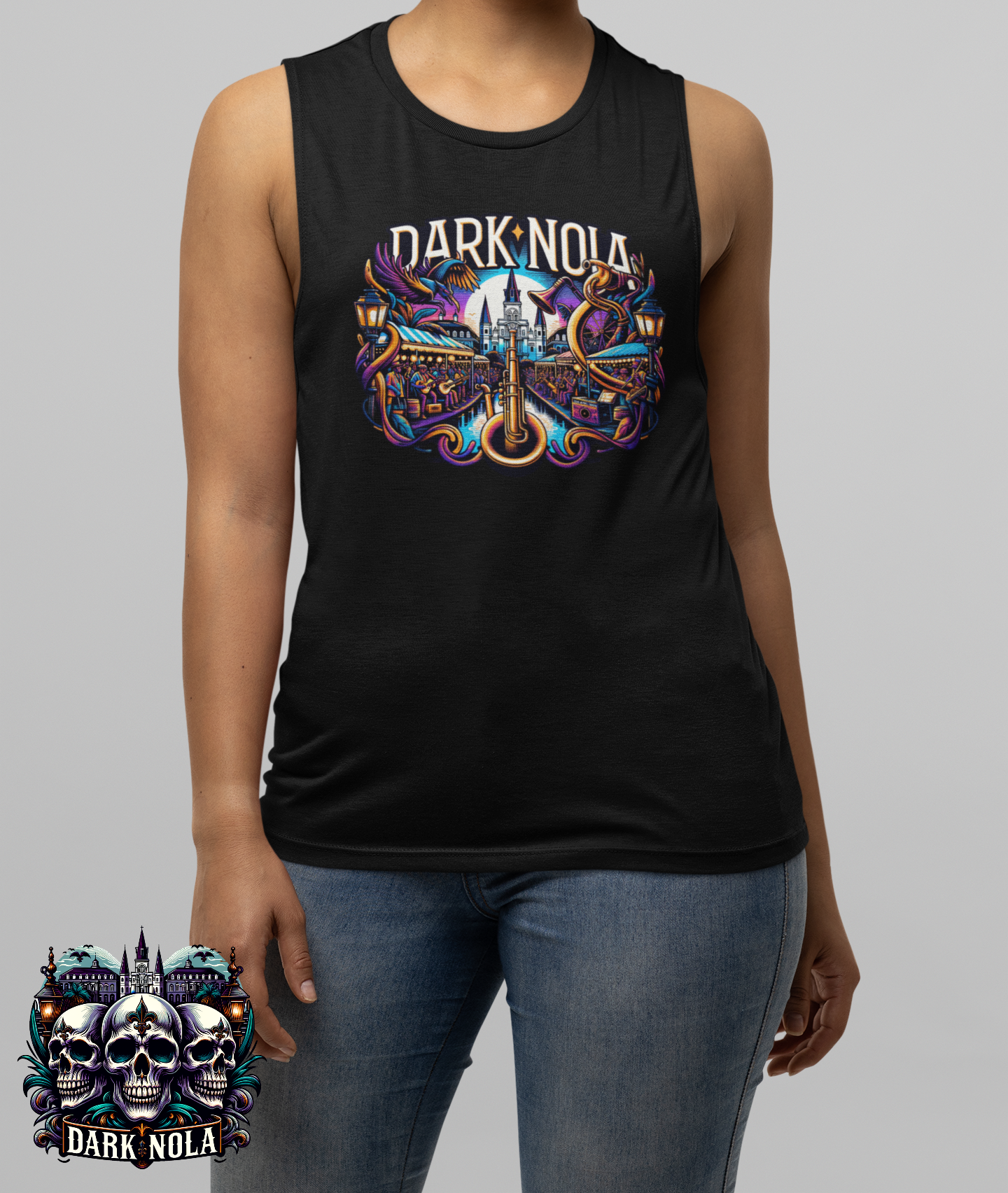 Dark Nola Big Brass Women's Flowy Scoop Muscle Tank